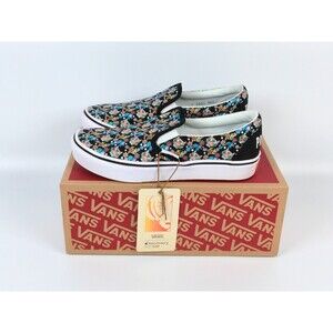 Vans x Project CAT Discovery Kids Size 3 Slip On Protect Tiger Floral Shoes